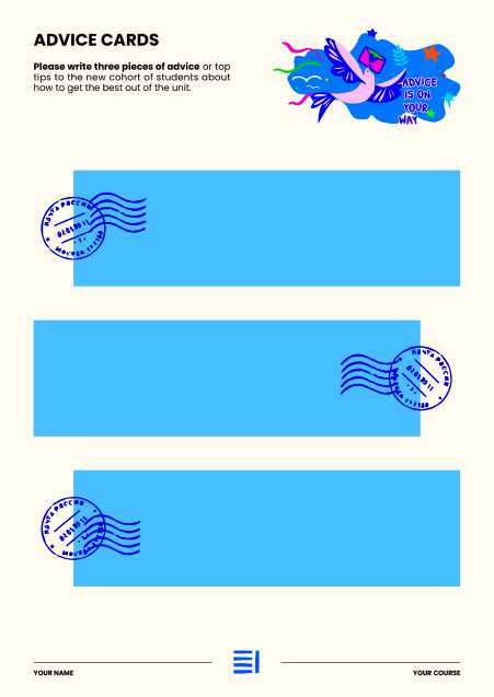 advice card worksheet