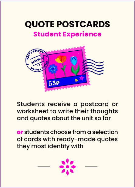 quote postcard info